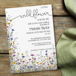 Invitation Une petite fleur sauvage est en route Genre Neutre