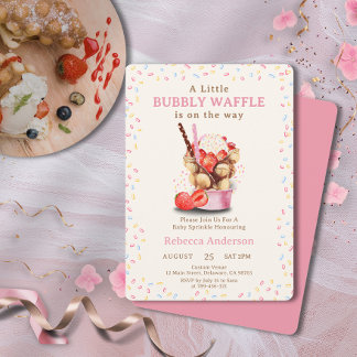 Invitation Une petite gaufre mousseuse est en chemin Baby sho