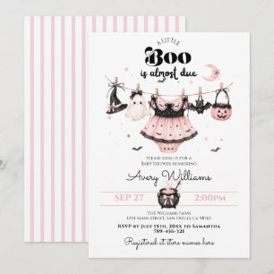 Invitation Une petite Halloween bébé fille rose Baby Shower