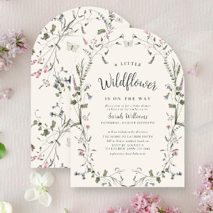 Invitation Une Petite Nature Fleur sauvage Floral Girl Baby s