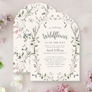 Invitation Une Petite Nature Fleur sauvage Floral Girl Baby s