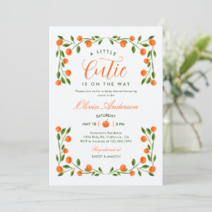 Invitation Une petite orange mignonne Shower de bébé Citrus