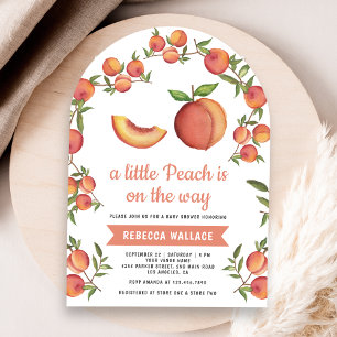 Invitation Une petite pêche est en route pour la Baby Shower 