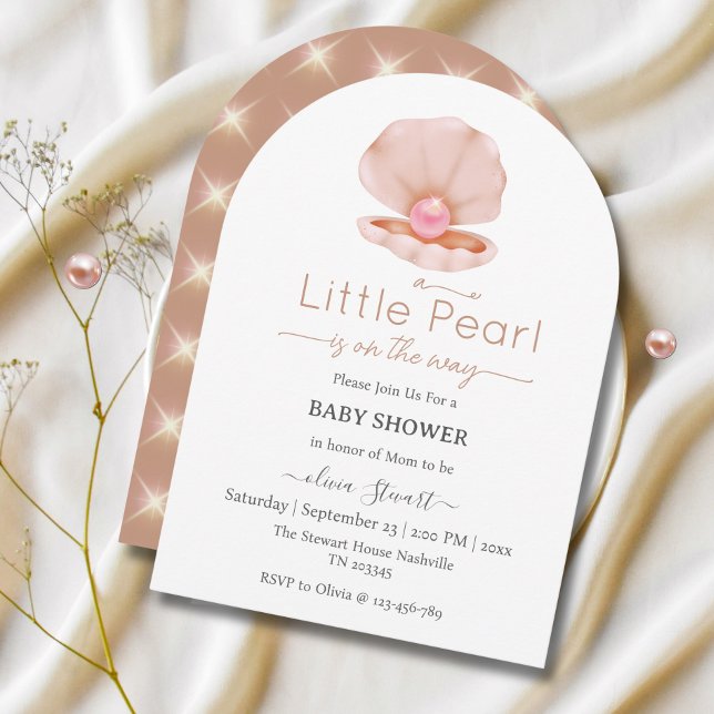Invitation Une petite perle se trouve sur le Baby shower (Créateur téléchargé)