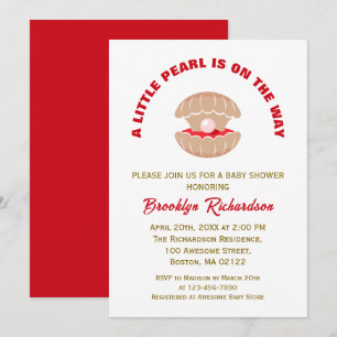 Invitation Une Petite Perle Se Trouve Sur Le Chemin Du Baby s