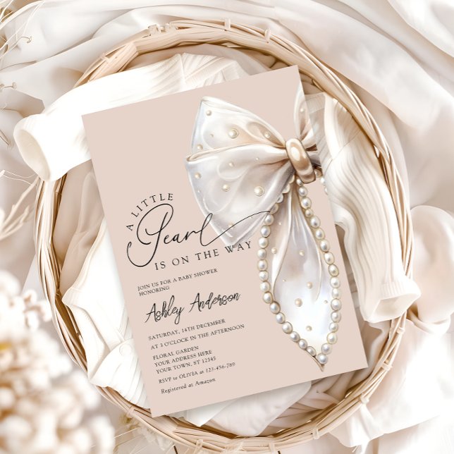 Invitation Une Petite Perle Se Trouve Sur Le Chemin Du Baby s (Créateur téléchargé)