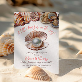 Invitation Une Petite Perle Sous Le Baby shower De Mer