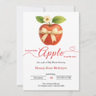 Invitation Une petite pomme arrive Baby Shower d'automne