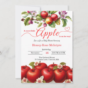 Invitation Une petite pomme arrive Baby Shower d'automne