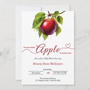 Invitation Une petite pomme arrive Baby Shower d'automne