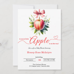 Invitation Une petite pomme est en route Baby Shower d'auto