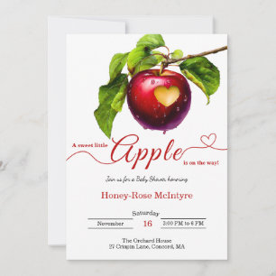 Invitation Une petite pomme est en route Baby Shower d'auto