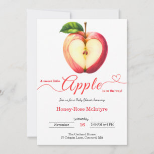 Invitation Une petite pomme est en route Baby Shower d'auto
