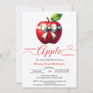 Invitation Une petite pomme est en route Baby Shower d'auto