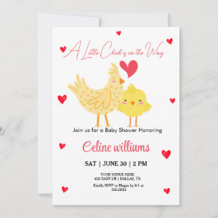 Invitation Une petite poule est en route baby shower