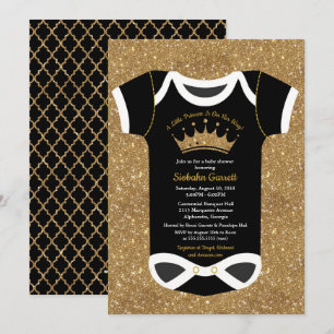 Invitation Une petite princesse Black et baby shower royal