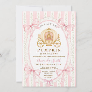 Invitation Une petite princesse citrouille rose Baby Shower