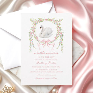 Invitation Une Petite Princesse Fille de Cygne Baby Shower