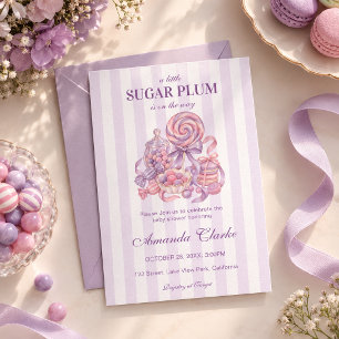 Invitation Une petite prune de sucre est en route Baby Shower