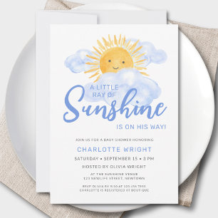 Invitation Une Petite Rayon De Soleil Fête Prénatale De Bébé