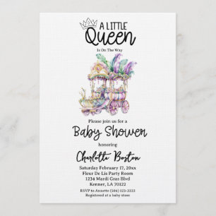 Invitation Une petite Reine Fête de Naissance de Bébé sur un