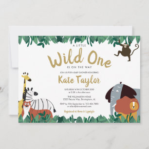 Invitation Une petite sauvageonne Fête de naissance Animaux d