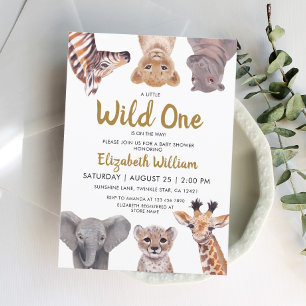 Invitation Une petite sauvageonne Safari Bébés Animaux Baby S