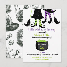 Invitation Une Petite Sorcière est en Route Fête Prénatale Bé