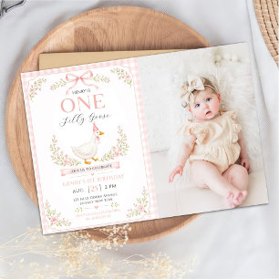 Invitation Une photo de premier anniversaire d'une oie sotte