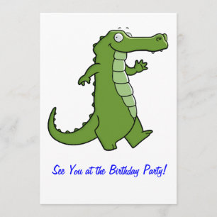 Invitation Une plus défunte fête d'anniversaire d'alligator