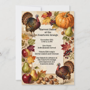 Invitation Une récolte abondante Thanksgiving