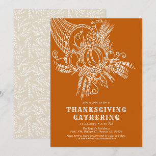 Invitation Une récolte généreuse  Orange du Thanksgiving Part