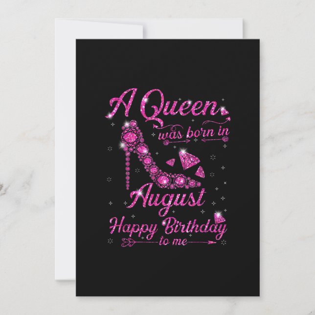 Invitation Une Reine Née En Août Cadeau D'anniversaire Femmes (Devant)
