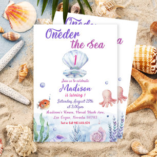 Invitation Une Sirène De Mer 1ère Fête Anniversaire