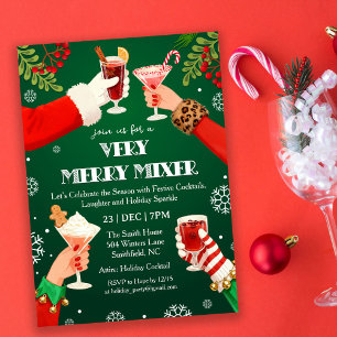 Invitation Une soirée de cocktails de Noël très joyeuse