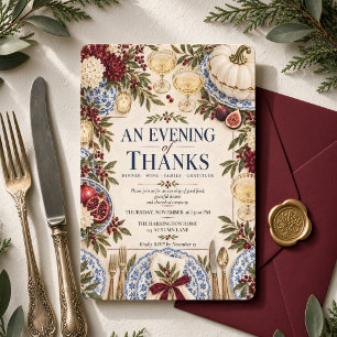 Invitation Une Soirée de Remerciements Grandmillennial Floral