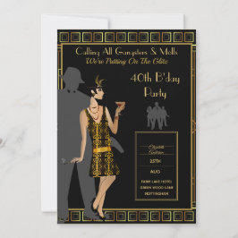 Invitation Une Soirée des Années folles, Gangster Flappo Deco