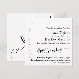 Invitation Une subtile et élégante typographie noir sur Maria