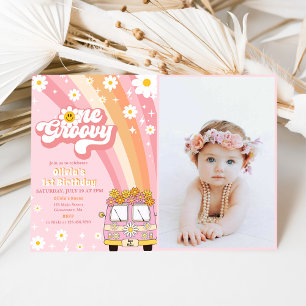 Invitation Une Super Retro Rainbow 1er Anniversaire Photo