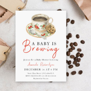 Invitation Une tasse de café Bébé est en train de brasser Bab