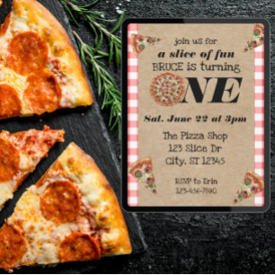 Invitation Une tranche de plaisir pour un 1er anniversaire