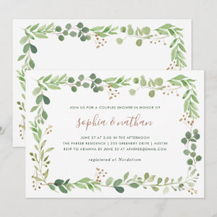 Invitation Une verdure simple   Douche Couples