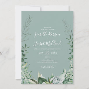 Invitation Une verdure succulente   Sage Vert tout en un Mari