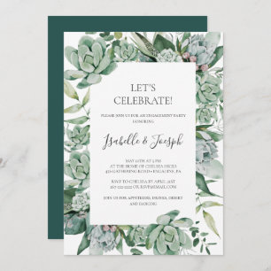 Invitation Une verdure succulente   Vert foncé Fêtons dans