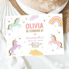 Invitation Unicorn Anniversaire Magique Arc-en-ciel Unicorn P