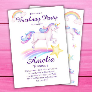 Invitation Unicorn Anniversaire Rainbow Unicorn Anniversaire
