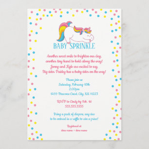 Invitation Unicorn Baby Sprinkl