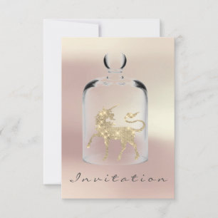 Invitation Unicorn Birthday Girls Night Out Party Rose Gold
