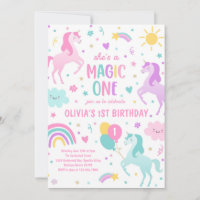 Unicorn Magic One Pastel Rainbow 1er anniversaire