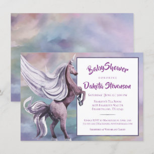 Invitation Unicorn magique   Aquarelle couleur Imaginaire pas